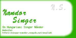 nandor singer business card